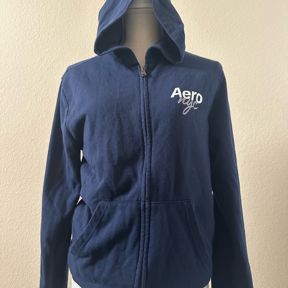 Aeropostale 
Dark Blue Zip-Up Hoodie